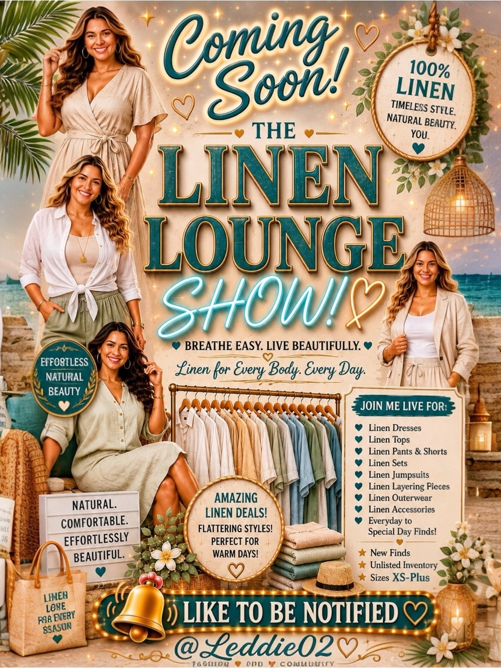 🤍 THE LINEN LOUNGE 🤍 COMING SOON✨LIKE TO BE NOTIFIED✨